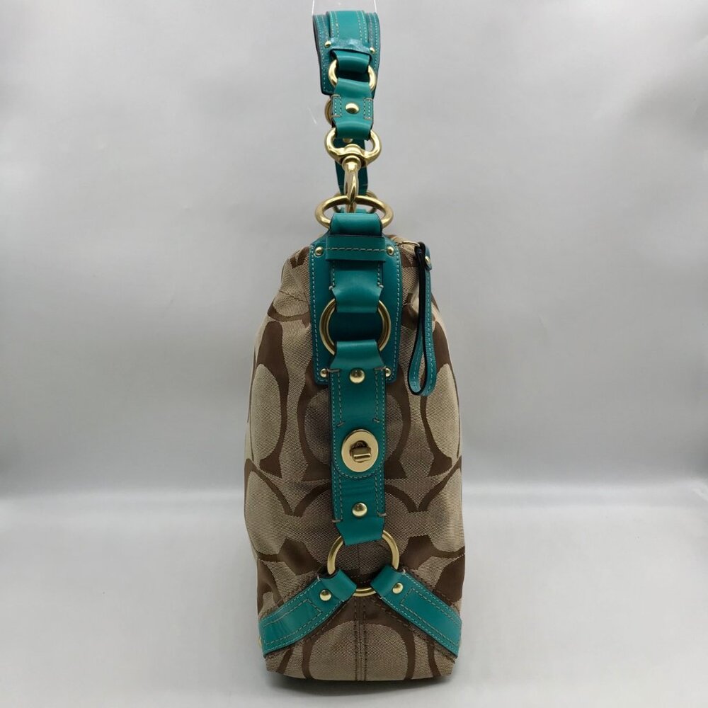 Coach Khaki Canvas Carly Hobo Bag 11868 - Picture 4 of 11